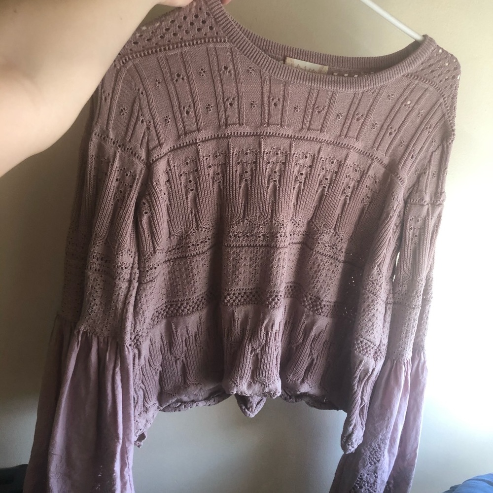 altar’d state bell sleeve lavender sweater